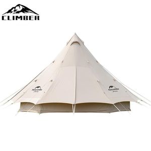 Tenten en schuilplaatsen Klimmer Brighten 20 Outdoor Luxe Glamping Katoen Canvas Pyramid Tent Ademend 4-8 Person Camping NH20ZP012