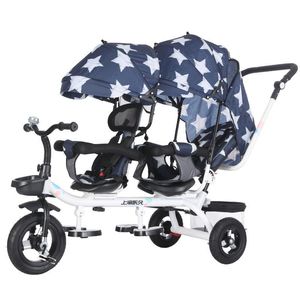 Stroller Parts & Accessories Child Twin Rotatable Tricycle Double Seat Crriage Kid Push Trike Baby Strollers Universal Travel Pram