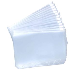 A5 A6 A7 Bag Binder Pockets Plastic Bags Zipper Folders Waterproof 6 Holes Loose Leaf Bags