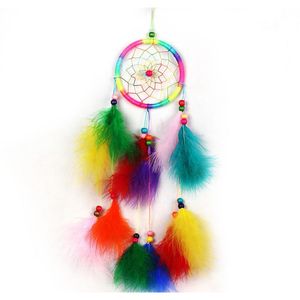 Arts and Crafts Dreamcatcher India Style Handmade Dream Catcher Net With Feathers Wind Chimes Hanging Carft Gift jllSYd soif