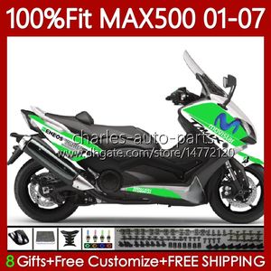 Injection Body For YAMAHA TMAX500 MAX-500 TMAX-500 109No.118 TMAX MAX 500 T MAX500 2001 2002 Movistar green 2003 2004 2005 2006 2007 T-MAX500 01 02 03 04 05 06 07 OEM Fairings