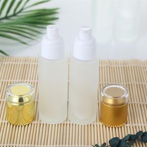 20ml 30ml 40ml 50ml 60ml 80ml 100ml Frosted Glass Bottle Refillable Lotion Spray Pump Bottles Portable Empty Cosmetic Container