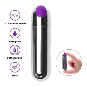 Itens de massagem atualizar vibração forte mini bala vibrador brinquedos sexuais para mulheres 10 velocidades à prova dwaterproof água massageador de ponto g usb recarregável