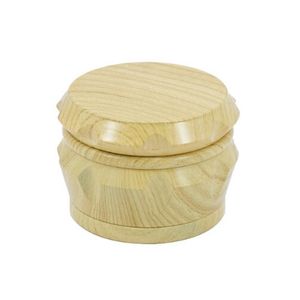 Drum Style Hard Herb Grinder For Tobacco 40MM 50MM 63MM 4 Piece Acrylic Smoking Herb Grinder With Wooden Wood Crusher Leaf Design