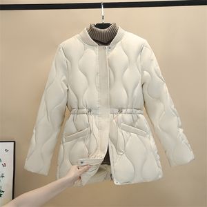 Mid-Length Cotton Parkas Jacket Women's Winter Waist Women Coat 211011
