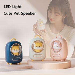 Cute Cat Capsule Speaker Portable Wireless Bluetooth Speaker Mini Bass Subwoofer LED Light for Cellphone Tablet PC