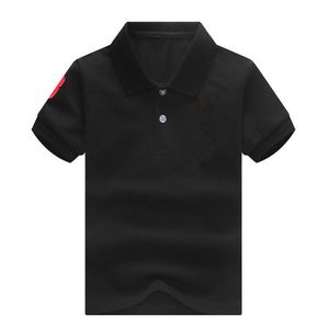 Büyük çocuk polo gömlek kısa kollu yaka nakış at erkek kız gömlek yaz polo t-shirt tee çocuk giysileri, 2-16 T