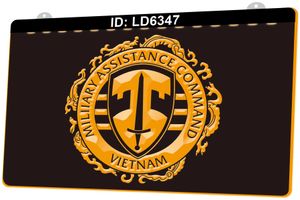 LD6347 Comando di assistenza militare Vietnam Vendita al dettaglio all'ingrosso di insegne luminose a LED con incisione 3D