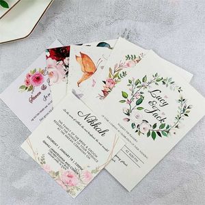 5.7x5.7inch Özelleştirilmiş Kişiselleştirilmiş Düğün Davetiyeleri 5x7 inç Tatlı XV Quinceanera Doğum Günü Davetsel RSVP Tebrik Kartı 50 adet 211216