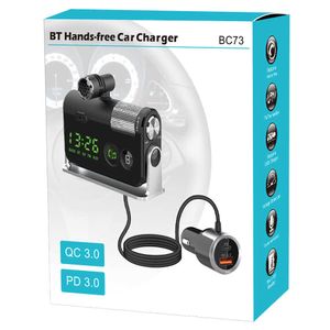 FM Transmitter Kit Car Bluetooth 5.0 Handsfree QC3.0 USB Type-C Auto Charger Aux Radio Adapter Bass Sound Music MP3 Player