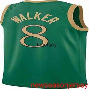 Дешевая пользовательская Kemba Walker #8 Мужские зеленые свингман Джерси сшитые мужские женские женские молодежи xs-6xl баскетбольные майки