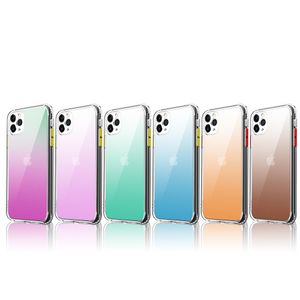 Gradient Glitter Rainbow Marble Cases For iPhone 13 Pro Max Mini 12 11 XR 8 Samsung S20 S21 Ultra A31 A51 A71 A32 A52 A72 5G A21S Note 20 Clear TPU Acrylic Shockproof Cover