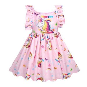 bella ragazza unicorno abito estivo per bambini modello di stampa 3D fresco per bambini abbigliamento per bambini fionda per bambini colorato 210529