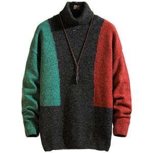 Męskie swetry zimowe turtleck pullover mody projektant sweter z długim rękawem poty ropa de hombre plus size