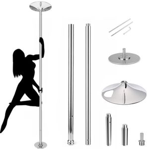AMZDEAL Spinning Static Dance Stripper Pole uaktualniony 45 mm Przenośny wymienny zestaw do tańca dla początkujących i profesjonalnych striptizerki, ciężkie obciążenie ponad 400 funtów