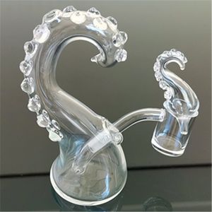 Glass Bong Octopus Beard Shape With 10mm Female Dewar Joint Hookahs Water Bongs