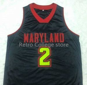 Mens Maryland Terrapins #2 Melo Trimble 자수 농구 저지 더블 스티칭 셔츠를 가진 새로운 재료 사용자 정의 번호, 이름