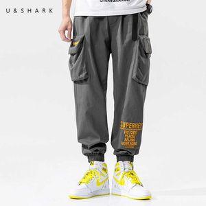 USHARK Männer Streetwear Casual Cargo Hosen Armee Grün Schwarz Grau Ankunft Military Stil Mode Baumwolle Hosen Männlich 210603