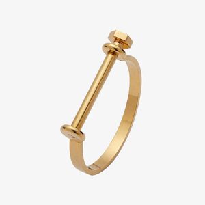 Enfashion Shackle U Cuff Bracelet Bracelete Noeud Gold Color Screw Bangle Bracelet Para Mulheres Pulseiras Manchette Bangles 220122