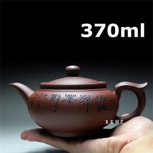 Yixing Zisha Teapot Purple Clay Pot 370ml Handmade Kung Fu Set pots Chinese Ceramic Kettle Gift Safe Packaging 210813