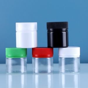 60g 120g PET empty bottle can jars accessories with child proof lid color can be customized for thick oil wax Herb Storage 60ml 120ml