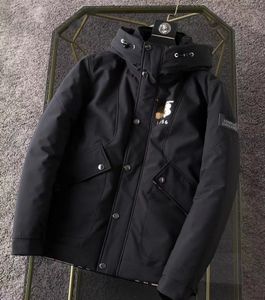 Fashion Black Down Coats Hooded Plaid Warm Bomber Jackets med fickor Designer Parkas Windbreaker Outwear For Man