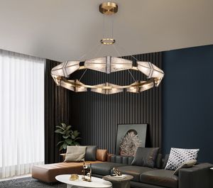 Luxo de cobre Led Chandelier Iluminação Pós-moderna sala de estar Creative Suspensão Lâmpada Lobby Lobby Designer G9 Novos acessórios
