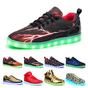 Casual luminous shoes mens womens big size 36-46 eur fashion Breathable comfortable black white green red pink bule orange nineYP4N