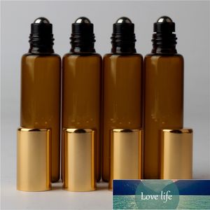 100pcs x 10ml Amber Roll On Roller Bottles For Essential Oils Roll-on Refillable Perfume Bottle Deodorant Containers