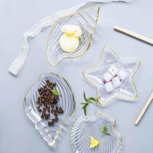 Kitchen Storage & Organization Shell Star Glass Tray Dish Dessert Flat Snack Jewelry Accessories Home Decor Ornaments