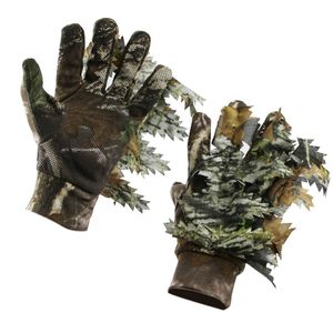 2019 New Arrival Hunting Tactical Gloves 3D Leaf Camouflage Outdoor Full Finger Anti-Slip - Free Size Q0114