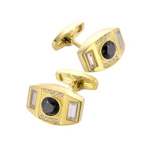 Gemelli francesi di cristallo nero Gemelli della camicia dei gioielli per gli uomini Gemelli di moda di marca Gemelli con bottoni dello sposo di nozze AE563280253138