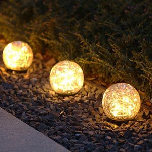 Global Warming toptan satış-Güneş Lambaları LED Işık Açık Su Geçirmez Cam Küresel Çim Lambası Bahçe Avlu Yolu Noel Dekorasyon Sıcak Sarı