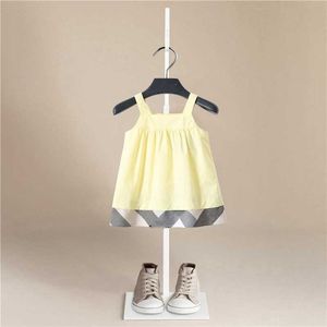 2020 Grils Dress Summer Suspenders Lattice Baby Girls Dresses Party Princess Dress Sleeveless Birthday Christmas Gift Clot Q0716