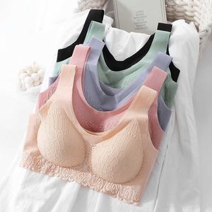 Drop Vip Link 3pcs Latex Bra Seamless Bras For Women Underwear BH Push Up Bralette With Pad Vest Top Bra 210623