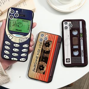 Casos de fita cassete vintage para iPhone 13 Pro máximo 12 11 xr x 8 mais capa suave de estilo retrô