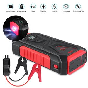 Car Jump Starter 23000mAh Vehicle Battery Starting Tools Multifunctional Portable Emergency Outdoor Mobile Power Supply With Compass and Safety Hammer