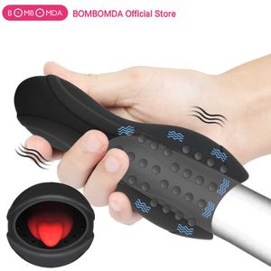 Mężczyzna Masturbator Gloge Sex Wibrator Zabawki Dla Mężczyzn USB Rechargeable Penis Massager Opóźnienie Trwałe Produkty Trener Stamina 210622