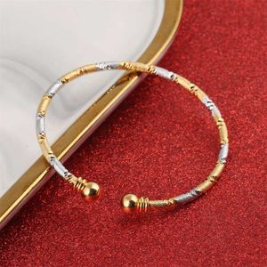 Dubai India Charm Cute Bracelet for Women Gold Beads Bangle Girls Women Hand Jewelry Arab Gift Q0719