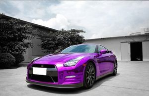 Premium Stretchable Purple Chrome Wrap Vinyl Sticker with Air-Free Channels DIY Car Wrapping Foil