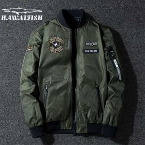 Hawaifish Marke Bomberjacke Herrenmode Beidseitig tragbar Chaqueta Homme hochwertige lässige Casaco Masculino Plus Größe 211126