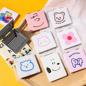 Mirrors Multi Styles Round Square Makeup Mirror Cartoon Pattern Portable Compact Pocket For Women Girl Cosmetic Small