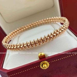 Pulsera de platino y oro rosa para mujer, joyería de lujo de alta calidad con remaches marcados, moda clásica para fiesta, tendencias 2021