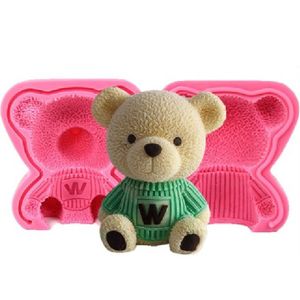 3D Bear Silicone Cake Mold Silicone Fondant Mold 3D Cupcake Jelly Candy Chocolate Decoration Baking Tool Moulds K641 210225