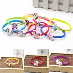 new Fashion Unicorn Silicone Bracelet Charm Sports Wristband Home Party Jewelry Lovely Gifts Decoration EWA6350