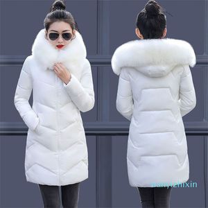 Women Winter Jackets Coats Down cotton Hooded Parkas Feminina Warm Outwear Faux Fur Collar Plus Size 7XL Long 210830
