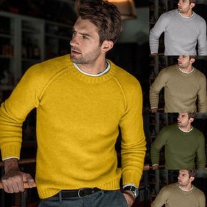 Sweter Mężczyźni Jesień Zimowe Ubrania Casual Pullover Man Długi Rękaw O-Neck Solidna Dzianiny Streetwear