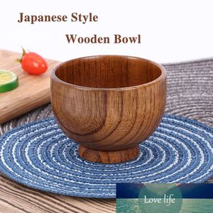 Japansk stil träskål sked soppa / sallad ris skålar ramen naturlig trä bordsduk söta