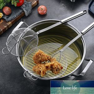 Rostfritt stål Colander Spoon Wire Mesh Skimmer Ladle Sailer Ladle med handtag för varm kruka Kök Stekmat Pasta Spaghett