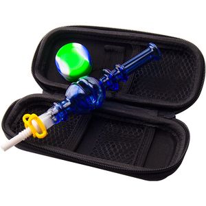 Headshop666 NC066 DAB RIG Sigara Boru 10mm Titanyum Seramik Tırnaklar Kuvars Banger Tırnak Dabber Alet Klipsi Silikon Kavanoz Deri Kılıf Seti Cam Borular